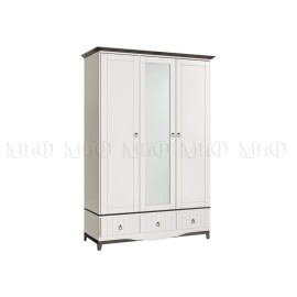 Шкаф 3-х. дв. арт.24.165.4 фасад МДФ белый/венге матовый/каркас ЛДСП белый 1380/1452х528/564хH2100/2135мм Вояж