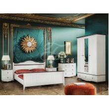 Модульная спальня арт.24.165 фасад МДФ белый/венге матовый/каркас ЛДСП белый