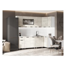 Кух.гарнитур 2.4х1.0м. арт.24.166.8 фасад ЛДСП дуб крафт белый/каркас ЛДСП белый 