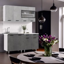 Кух.гарнитур 1.6м. арт.24.167.2 фасад ЛДСП  бетон светлый/каркас ЛДСП бетон темный Рио ЛДСП