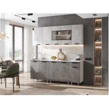 Кух.гарнитур 2.0м. арт.24.167.4 ЛДСП бетон светлый/бетон темный (800 мойка+800+400 1 ящик)