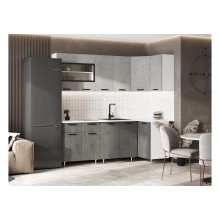 Кух.гарнитур 2.2х1.0м. арт.24.169.7 фасад ЛДСП бетон светлый/бетон темный/каркас ЛДСП белый