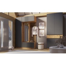 Прихожая арт.24.17.1 фасад ЛДСП графит/каркас ЛДСП дуб крафт 1550х520хh2400мм+шкаф 1000х520хh2400мм