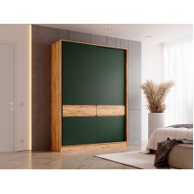 Шкаф-купе 2-х. дв. арт.24.17.1.8 фасад ЛДСП изумрудный/каркас ЛДСП дуб крафт 1800х520хh2400мм Роджинамиф