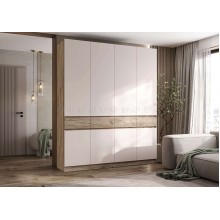 Шкаф 4-х. дв. арт.24.17.1.7 фасад ЛДСП кашемир-дуб крафт серый/каркас ЛДСП дуб крафт серый 1998х520хh2400мм Роджинамиф