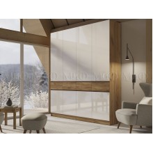 Шкаф 4-х. дв. арт.24.17.1.7 фасад ЛДСП белый глянец-дуб крафт/каркас ЛДСП дуб крафт 1998х520хh2400мм Роджинамиф