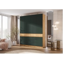 Шкаф 4-х. дв. арт.24.17.1.7 фасад ЛДСП изумрудный-дуб крафт/каркас ЛДСП дуб крафт 1998х520хh2400мм Роджинамиф