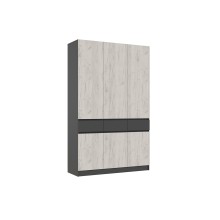 Шкаф 3-х. дв. арт.24.17.1.4 фасад ЛДСП дуб крафт белый/графит/каркас ЛДСП графит 1500х520хh2400мм Роджинамиф