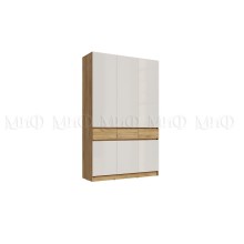 Шкаф 3-х. дв. арт.24.17.1.4 фасад ЛДСП белый глянец/дуб крафт/каркас ЛДСП дуб крафт 1500х520хh2400мм Роджинамиф