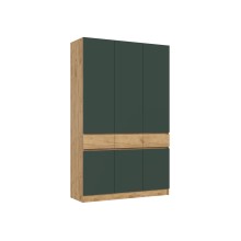 Шкаф 3-х. дв. арт.24.17.1.4 фасад ЛДСП изумрудный/дуб крафт/каркас ЛДСП дуб крафт 1500х520хh2400мм Роджинамиф