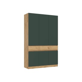 Шкаф 3-х. дв. арт.24.17.1.4 фасад ЛДСП изумрудный/дуб крафт/каркас ЛДСП дуб крафт 1500х520хh2400мм Роджинамиф