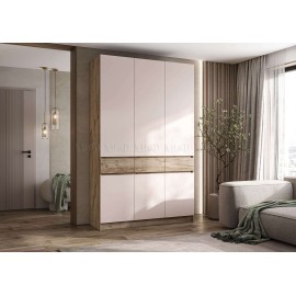 Шкаф 3-х. дв. арт.24.17.1.4 фасад ЛДСП кашемир/дуб крафт серый/каркас ЛДСП дуб крафт серый 1500х520хh2400мм Роджинамиф