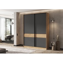 Шкаф-купе 2-х. дв. арт.24.17.1.8 фасад ЛДСП графит/каркас ЛДСП дуб крафт 1800х520хh2400мм Роджинамиф