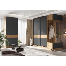 Прихожая арт.24.17.1.9 фасад ЛДСП графит/каркас ЛДСП дуб крафт  