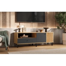 Тумба под ТВ арт.24.17.12 фасад ЛДСП графит/каркас ЛДСП дуб крафт 1502х426хh511мм Роджинамиф