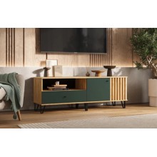 Тумба под ТВ арт.24.17.12.2 фасад ЛДСП изумрудный/каркас ЛДСП дуб крафт 1502х426хh511мм Роджинамиф