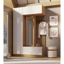 Прихожая арт.24.17.2 фасад ЛДСП бедый глянец/каркас ЛДСП дуб крафт 1550х520хh2400мм