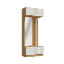 Прихожая арт.24.17.1.3 фасад ЛДСП белый глянец/каркас ЛДСП дуб крафт 1000х520хh2400мм 