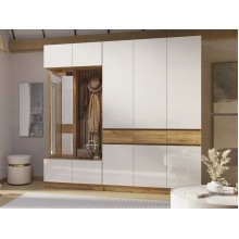 Прихожая арт.24.17.1.2 фасад ЛДСП белый глянец/каркас ЛДСП дуб крафт 2500х520хh2400мм 