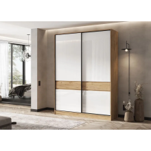 Шкаф-купе 2-х. дв. арт.24.17.1.8 фасад ЛДСП белый глянец/каркас ЛДСП дуб крафт 1800х520хh2400мм  Роджинамиф