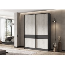 Шкаф-купе 2-х. дв. арт.24.17.1.8 фасад ЛДСП дуб крафт белый/каркас ЛДСП графит 1800х520хh2400мм Роджинамиф