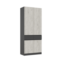 Шкаф 2-х. дв. арт.24.17.1.6 фасад ЛДСП дуб крафт белый/каркас ЛДСП графит 1000х520хh2400мм 