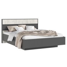 Кровать 2-сп. арт.24.17.5 фасад ЛДСП дуб крафт белый/каркас ЛДСП графит 1708х2117хh1000мм с ортопедическим основанием деревянным