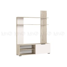 Гостиная арт.24.17.6.4 фасад ЛДСП кашемир/каркас ЛДСП дуб крафт серый 1400х350хh1810мм Ниша под ТВ 1400мм Роджинамиф