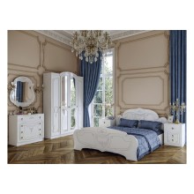 Спальный гарнитур арт.24.176 фасад МДФ белый глянец/ЛДСП каркас белый 