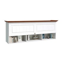 Полка навесная арт.24.182.1 фасад МДФ белый матовый/орех ЛДСП белый 1475х375хh555мм  