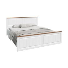 Кровать 2-сп. арт.24.182.7 (1600х2000) фасад МДФ белый матовый/орех ЛДСП белый 1750х2037хh910мм  