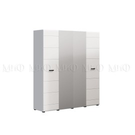 Шкаф 4-х. дв. арт.24.186.10 фасад МДФ белый глянец холодный/каркас ЛДСП белый 1800х524хh2200мм Нэнси