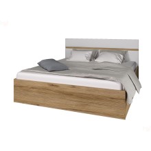 Кровать 2-сп. арт.24.186.5 (1600х2000) с подъемным механизмом фасад МДФ белый глянец/каркас ЛДСП сонома 1635х2037хh800мм