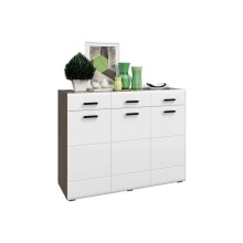 Комод арт.24.186.11 фасад МДФ белый глянец/каркас ЛДСП венге 1200х432хh980мм