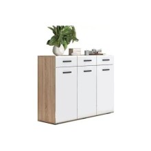 Комод арт.24.186.11 фасад МДФ белый глянец/каркас ЛДСП сонома 1200х432хh980мм