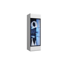 Полка навесная арт.24.186.15 фасад МДФ белый глянец холодный/каркас ЛДСП белый,доп.цвет каркас сонома,венге 400х346хh1280мм