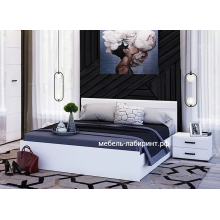 Кровать 2-сп. арт.24.186.5 (1600х2000) с подъемным механизмом фасад МДФ белый глянец/каркас ЛДСП белый 1635х2037хh800мм