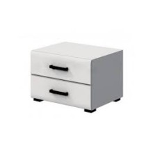 Тумба прикроватная арт.24.186.7 фасад МДФ белый глянец холодный/каркас ЛДСП белый, дополнительный цвет каркаса сонома 500х395хh345мм