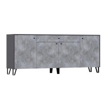 Комод арт.24.187.1 фасад МДФ мрамор глянец/каркас ЛДСП графит 2000х426хh830мм  