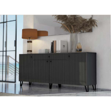 Комод арт.24.187.1 фасад МДФ софт графит/каркас ЛДСП графит 2000х426хh830мм  