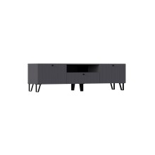 Тумба под ТВ арт.24.187.14 фасад МДФ софт графит/каркас ЛДСП графит 1600х442хh460мм 