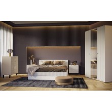 Модульная спальня арт.24.187.22 фасад белый глянец/каркас ЛДСП белый