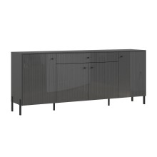 Тумба под ТВ (комод) арт.24.187.24.4 фасад МДФ графит глянец/каркас ЛДСП графит 2000х426хh830мм  