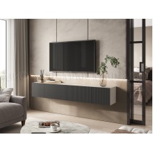 Тумба под ТВ арт.24.84.1 фасад МДФ графит софт/каркас ЛДСП дуб крафт белый 2000х346хh330мм  