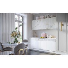 Кух.гарнитур 2.0м. арт.24.187.34 фасад МДФ белый глянец/мрамор золото/каркас ЛДСП ЛДСП белый (600м+800 2ящ.2дв.+600) столешница 2.0м