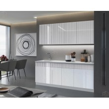 Кух.гарнитур 2.0м. арт.24.187.35 фасад МДФ белый глянец//каркас ЛДСП белый (600м+800 2ящ.2дв.+600) столешница 2.0м