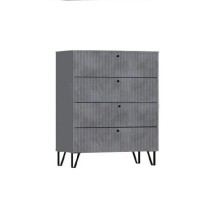 Комод арт.24.187.9 фасад МДФ мрамор глянец/каркас ЛДСП графит 850х446хh1018мм 