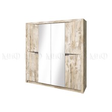 Шкаф 4-х. дв. арт.24.188.9 фасад ЛДСП дуб юкон/бетон темный/каркас ЛДСП дуб юкон 2140х538хh2200мм Ривьера