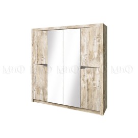 Шкаф 4-х. дв. арт.24.188.9 фасад ЛДСП дуб юкон/бетон темный/каркас ЛДСП дуб юкон 2140х538хh2200мм Ривьера