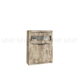 Шкаф-стекло арт.24.188.14 фасад ЛДСП дуб юкон/бетон темный/каркас ЛДСП дуб юкон 1142х450хh1500мм Ривьера